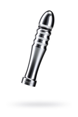 Фаллоимитатор Mystim Funky Fella, электростимуляция, хирургическая сталь, серебряный, 13 см (0T-0001