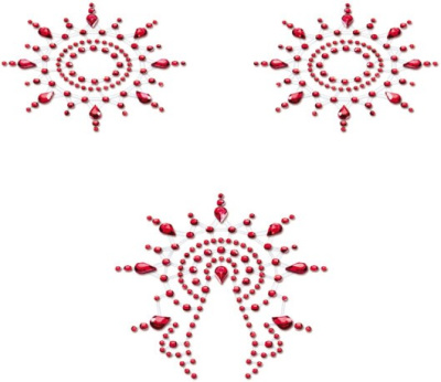 Стикер Crystal Stiker Breast & Pubic Jewelry красный в наборе 3 шт (46652)