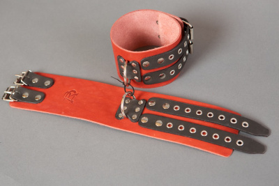 Поножи широкие красные без подкладки (P25А-Б)