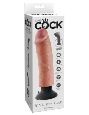Вибромассажер реалистик на присоске 3 в 1, 8 Vibrating Cock (5403-21 PD)