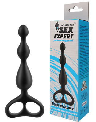 СТИМУЛЯТОР АНАЛЬНЫЙ цвет чёрный, L 125 мм D 18x23x30 мм (SEM-55034)