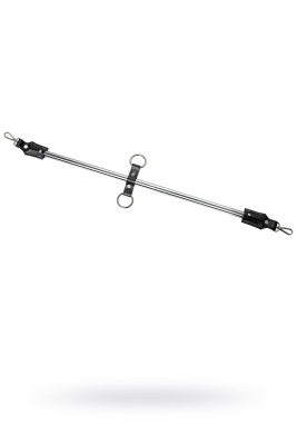 Распорка большая для фиксации Pecado BDSM, металлическая с карабинами, наконечники-натуральная кожа 