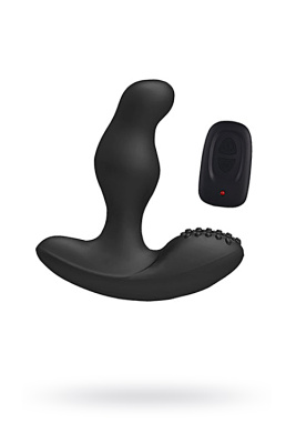 Стимулятор простаты Levett Caesar с вращающейся головкой, силикон, черный, 13 см (0T-00008814)