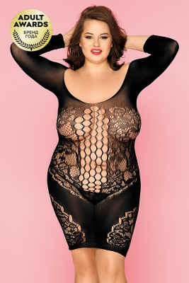 Платье-сетка и стринги Candy Girl Merimba черные, 2XL (0T-00016579)